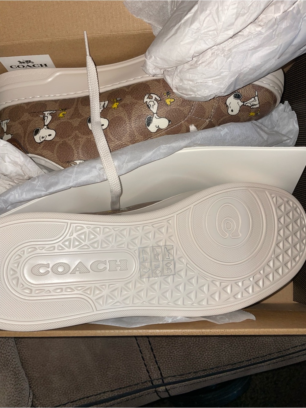 Coach Men’s Brown Snoopy Low-Top Sneakers - Picture 2 of 8